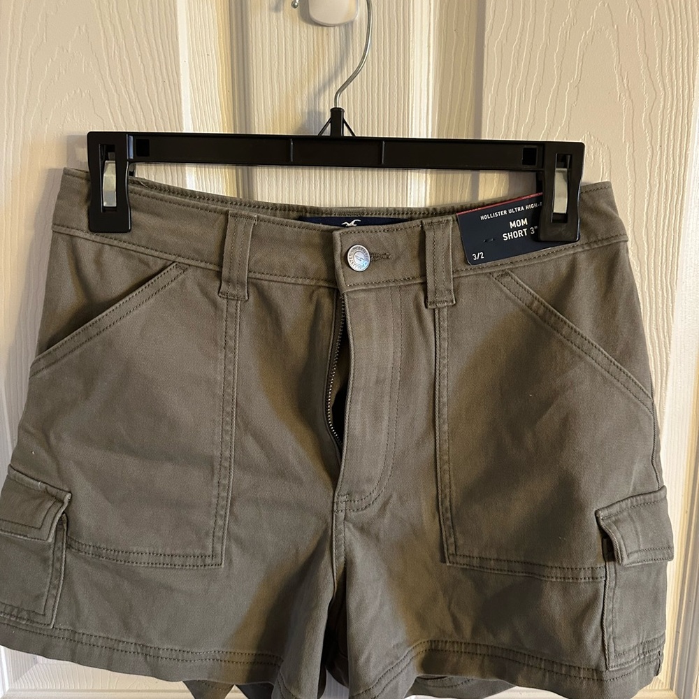 Hollister Khaki High-Rise Shorts